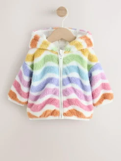 New Next Baby Fleece Hooded Zip Jacket (0mths-2yrs) Multi Bright