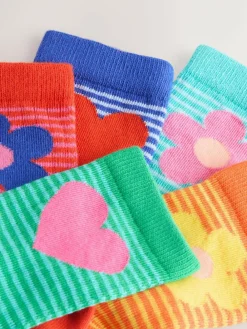 Sale Next Multi Cotton Rich Flower Heart Ankle Socks 5 Pack