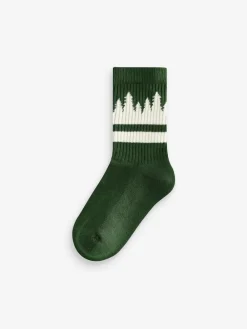 Next Multi Cushioned Footbed Cotton Rich Ribbed Tipped Socks 5 Pack^BOY Socks