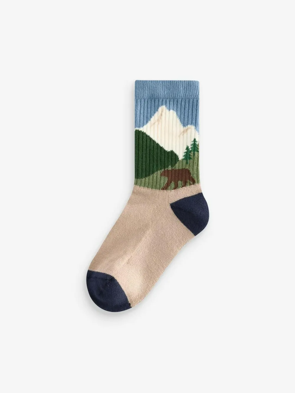 Next Multi Cushioned Footbed Cotton Rich Ribbed Tipped Socks 5 Pack^BOY Socks