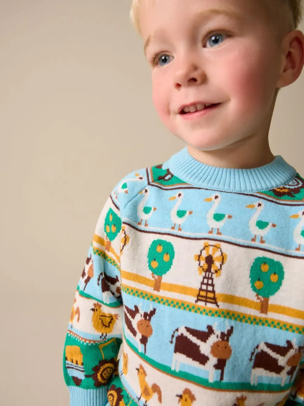Best Next Multi Fairisle Pattern Character Knitted Crew Neck Jumper (3mths-7yrs)