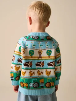 Best Next Multi Fairisle Pattern Character Knitted Crew Neck Jumper (3mths-7yrs)