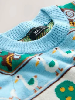 Best Next Multi Fairisle Pattern Character Knitted Crew Neck Jumper (3mths-7yrs)