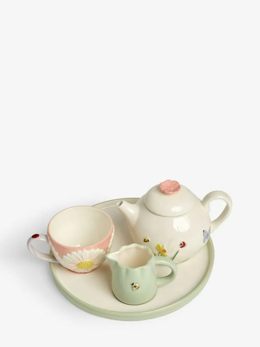 Outlet Next Multi Floral Print Wildlife Tea for One Teacup Teapot Milk Jug and Tray Set