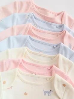 Next Multi Pastel Character 7 Pack Short Sleeve Baby Bodysuits^ Bodysuits & Vests|Vests