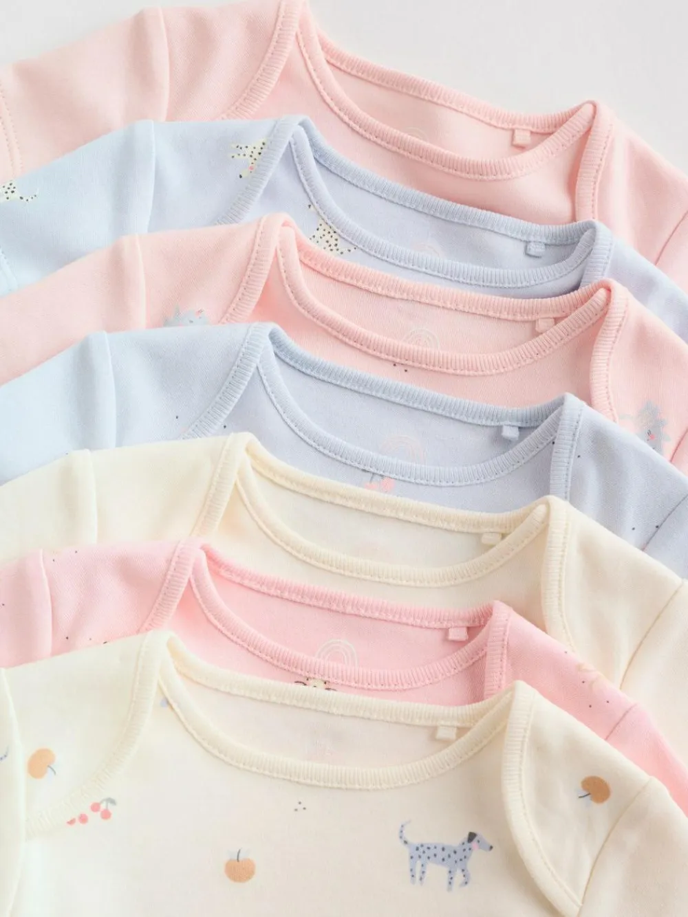 Next Multi Pastel Character 7 Pack Short Sleeve Baby Bodysuits^ Bodysuits & Vests|Vests