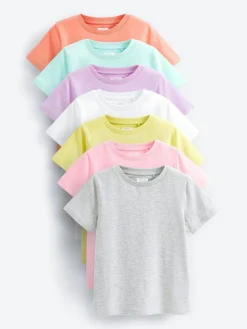 Hot Next T-Shirts 7 Pack (3-16yrs) Multi Pastel Plains