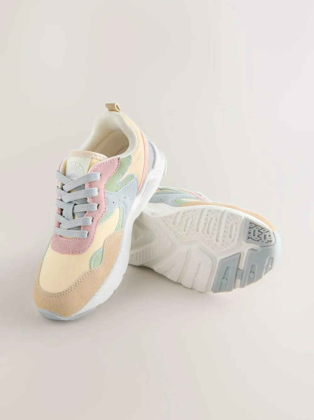 Next Standard Fit (F) Lace-Up Colourblock Trainers^ Sneakers|Boots