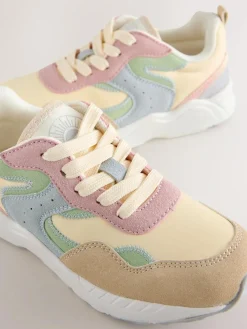 Next Standard Fit (F) Lace-Up Colourblock Trainers^ Sneakers|Boots