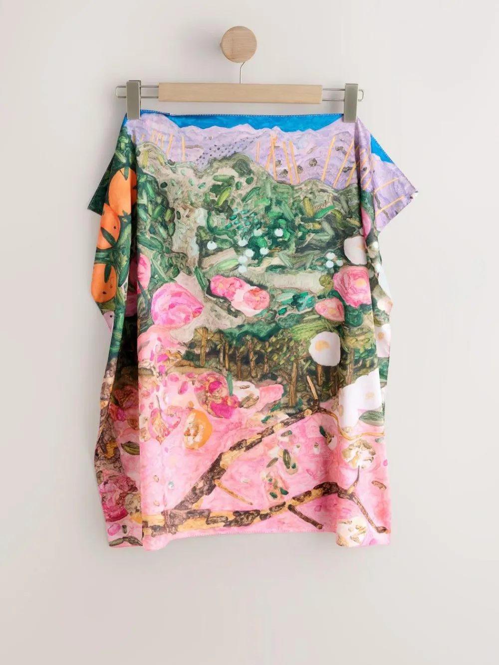 Next Multi Pink Floral Benjamin MacGregor Artist Collaboration Lightweight Square Scarf^Women Hats, Gloves & Scarves|Hats, Gloves & Scarves