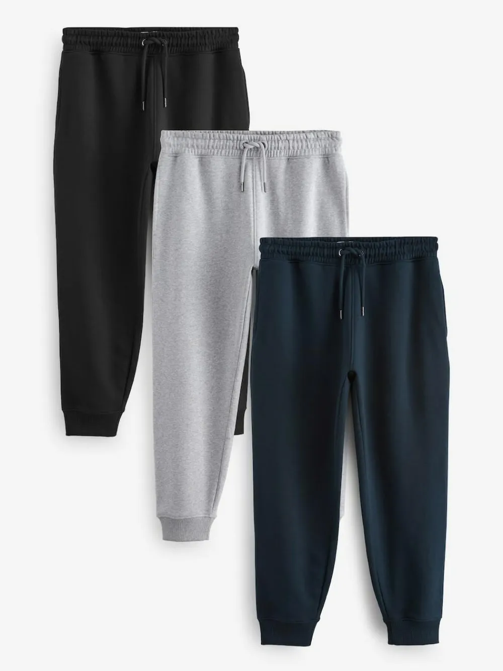 Outlet Next Slim Fit Cotton Rich Jersey Joggers 3 Pack Multi