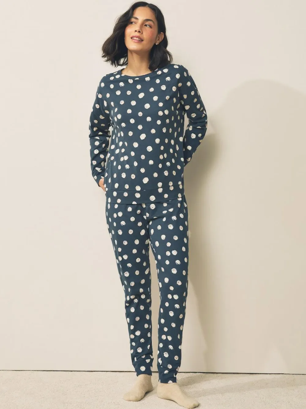 Online Next Multi Spot Long Sleeve Pyjamas 3 Pack
