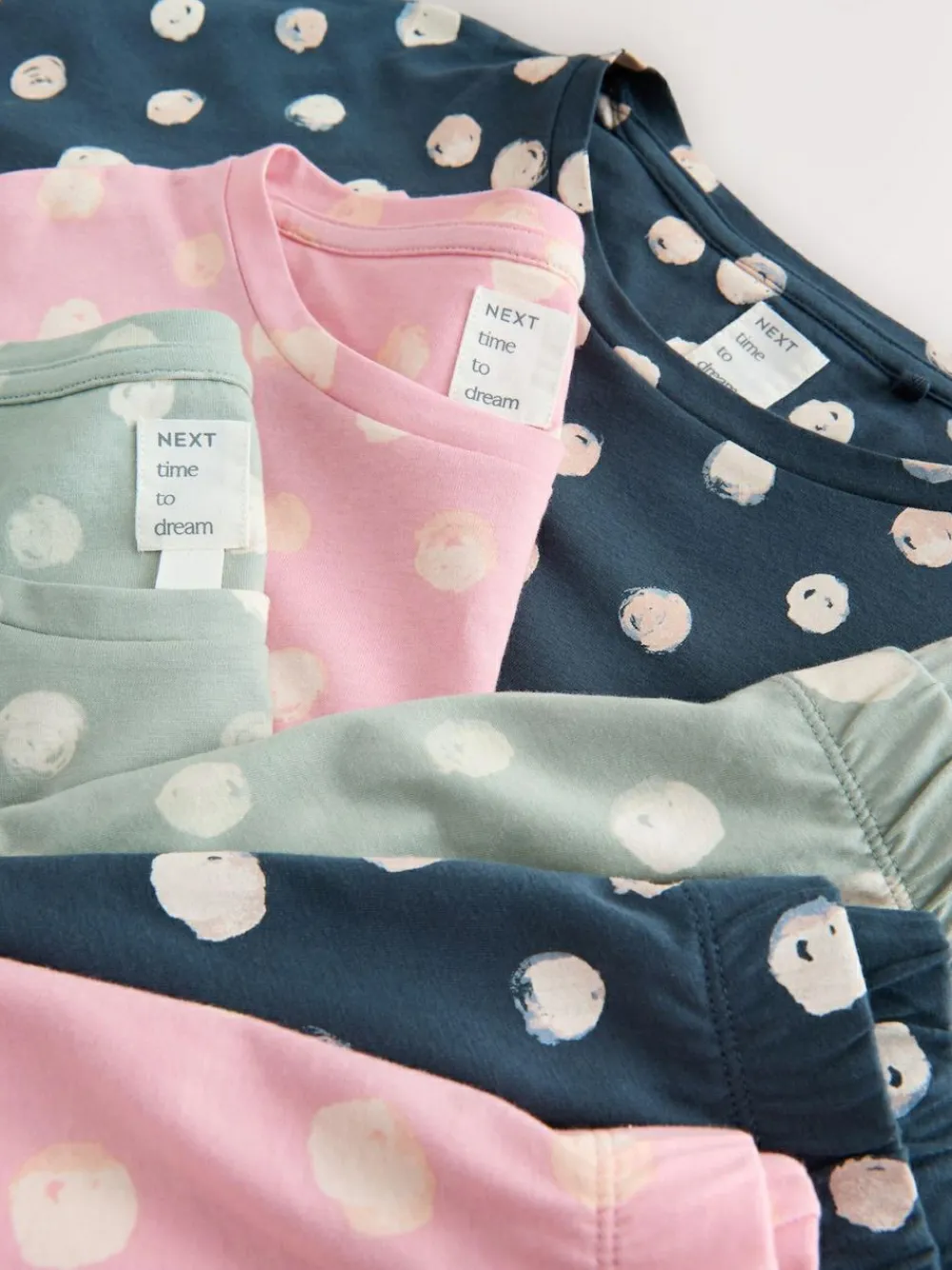 Online Next Multi Spot Long Sleeve Pyjamas 3 Pack