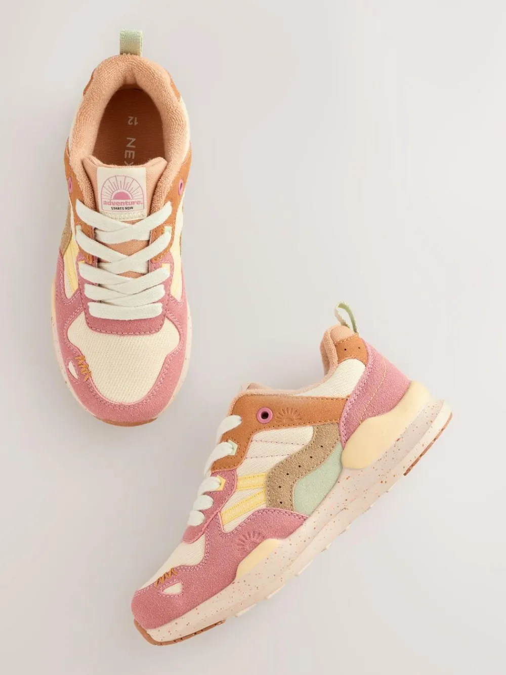 Sale Next Colourblock Lace-Up Trainers Muted