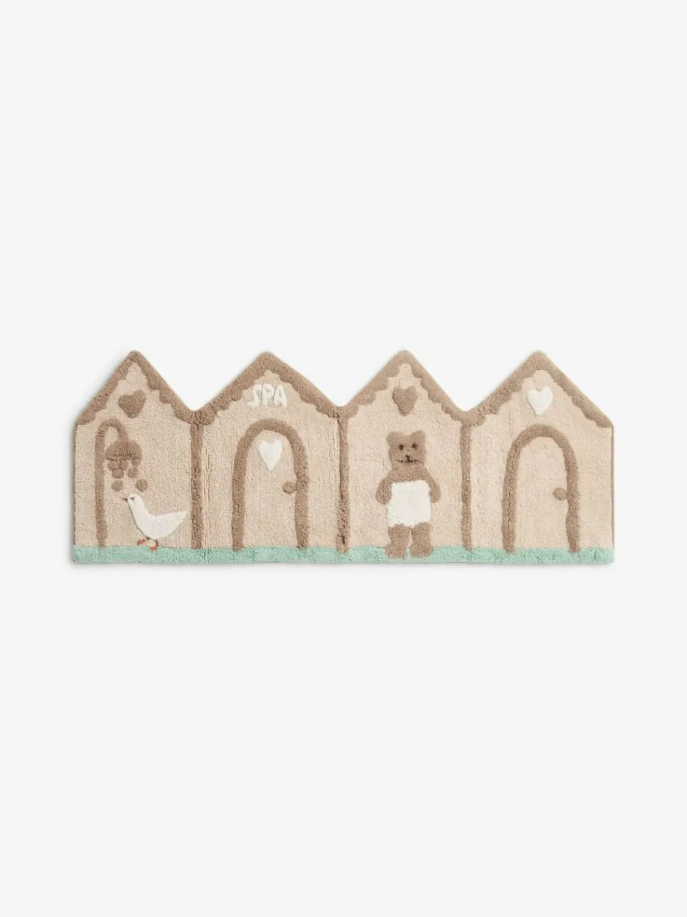 Online Next Natural 100% Cotton Bertie Bear Woodland Spa Runner Bath Mat