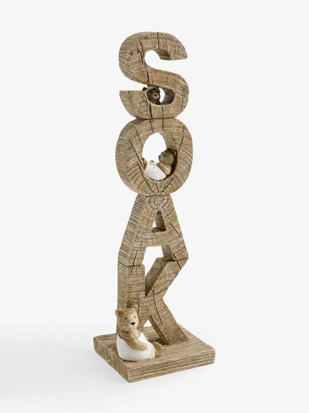 Clearance Next Natural Bertie Bear Soak Word Block Ornament