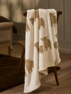 Clearance Next Natural Hamish Fleece Throw