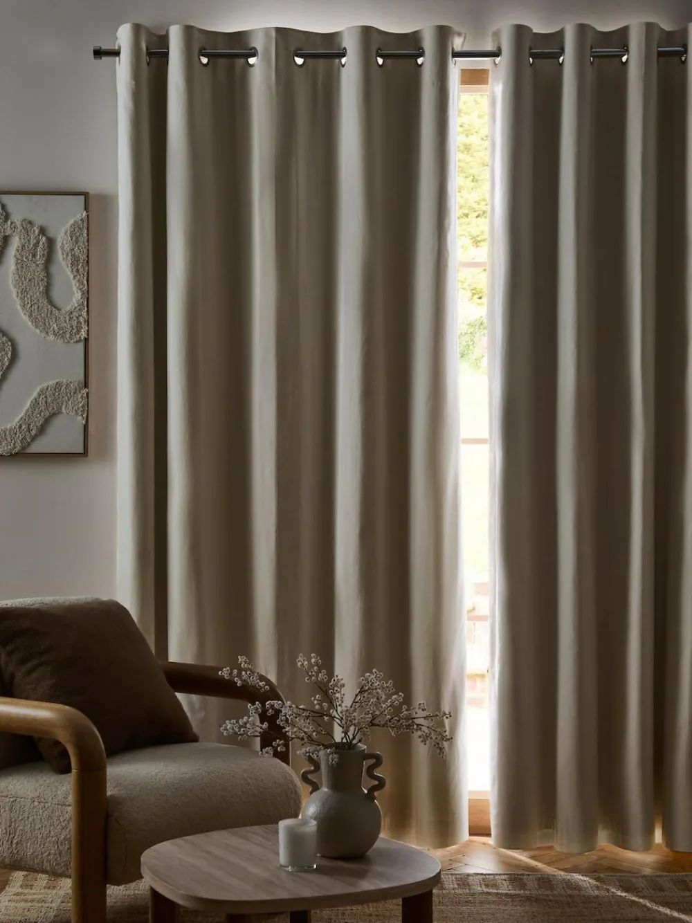 Next Natural Light Blackout/Thermal Cotton Eyelet Curtains