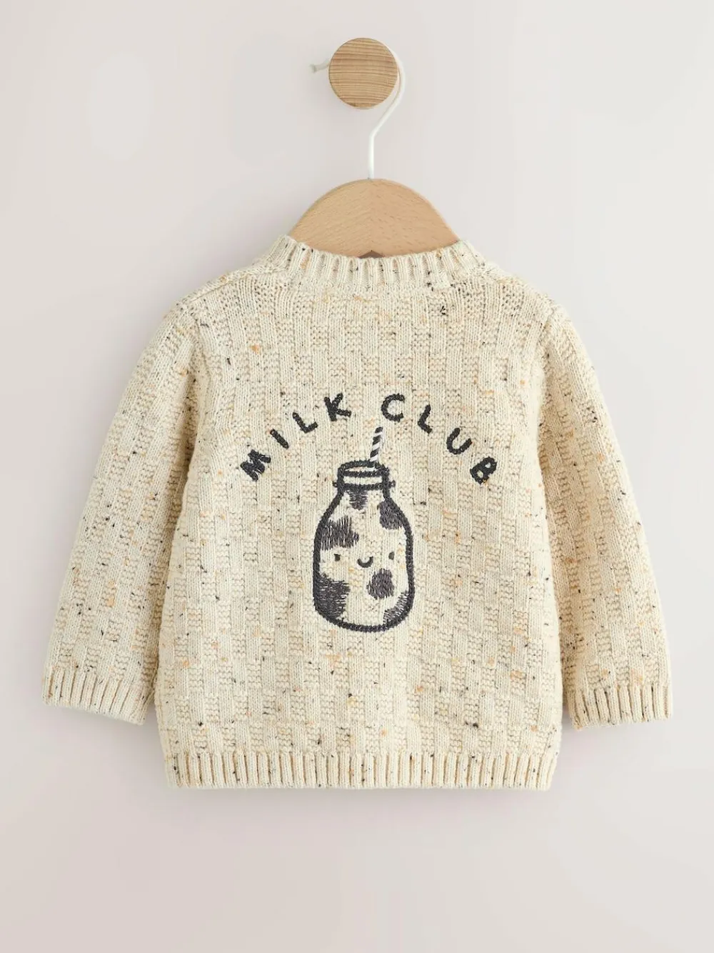 Next Natural Milk Club Embroidered Baby Cardigan^BOY Unisex|Knitwear