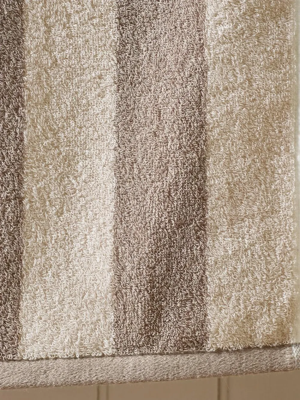 Outlet Next Stripe 100% Cotton Towel Natural Mink