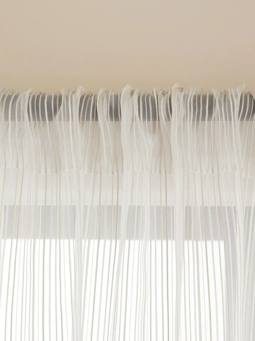 Online Next Natural Stripe Voile Slot Top Unlined Sheer Panel Curtain