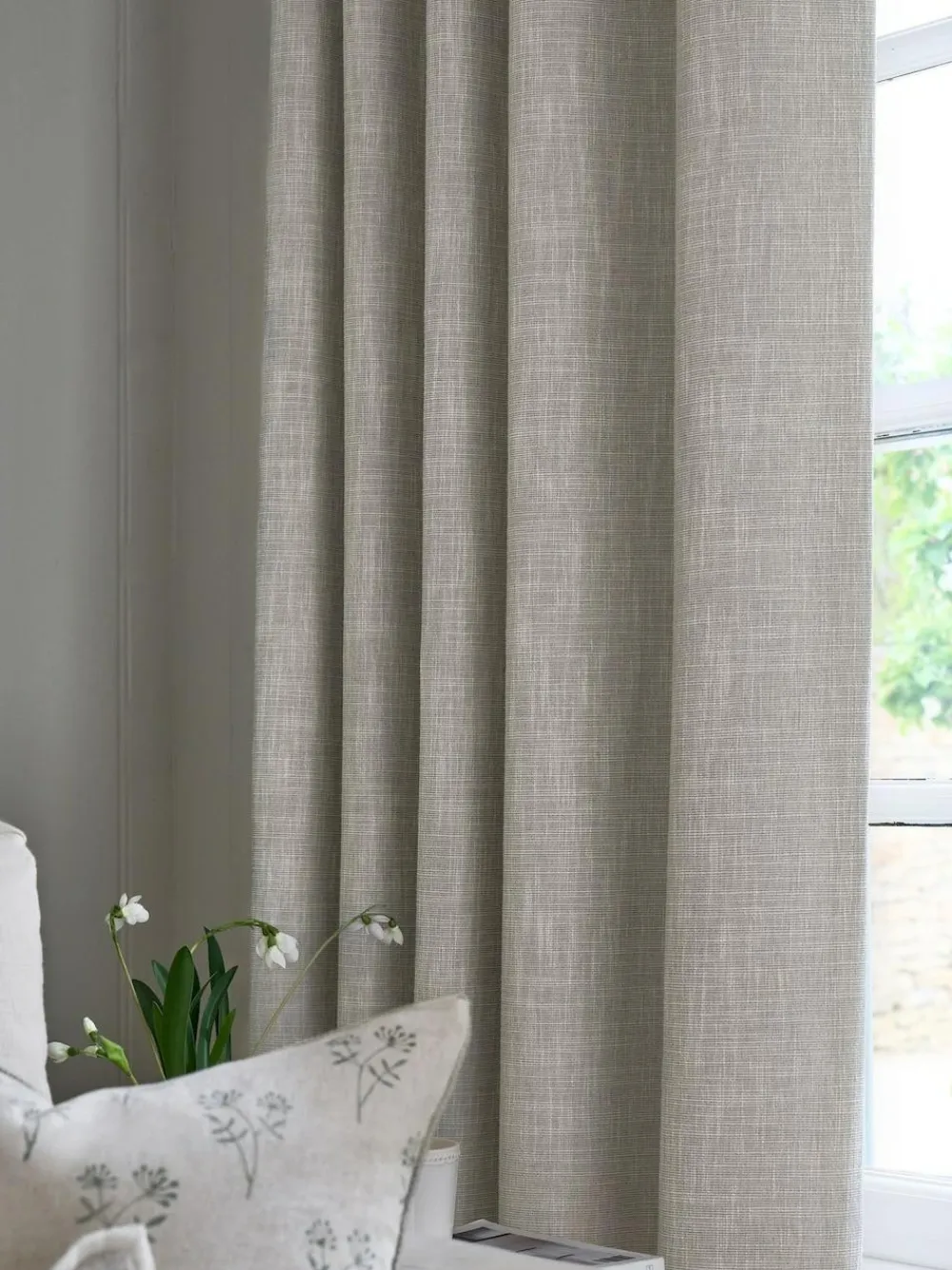 Clearance Next Natural Textured Fleck Eyelet Blackout/Thermal Curtains