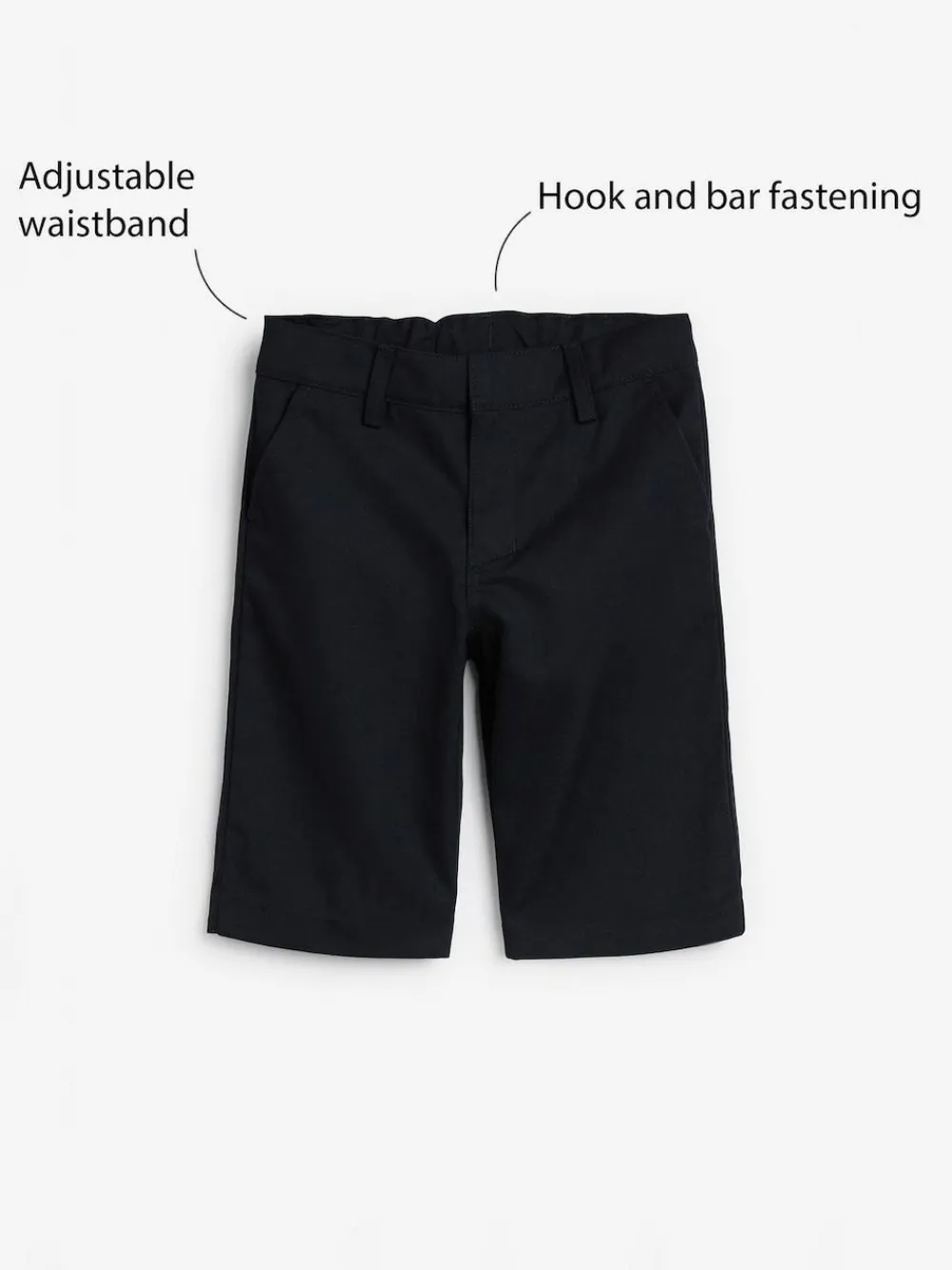 Hot Next 2 Pack Flat Front School Shorts (3-14yrs) Navy