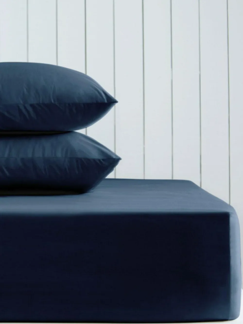 Sale Next Navy Blue Cotton Rich Deep Fitted Bed Sheet