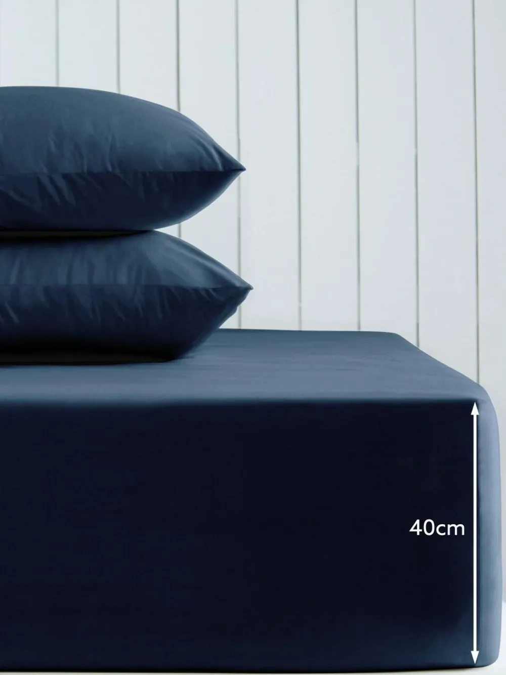 Discount Next Navy Blue Cotton Rich Extra Deep Fitted Bed Sheet