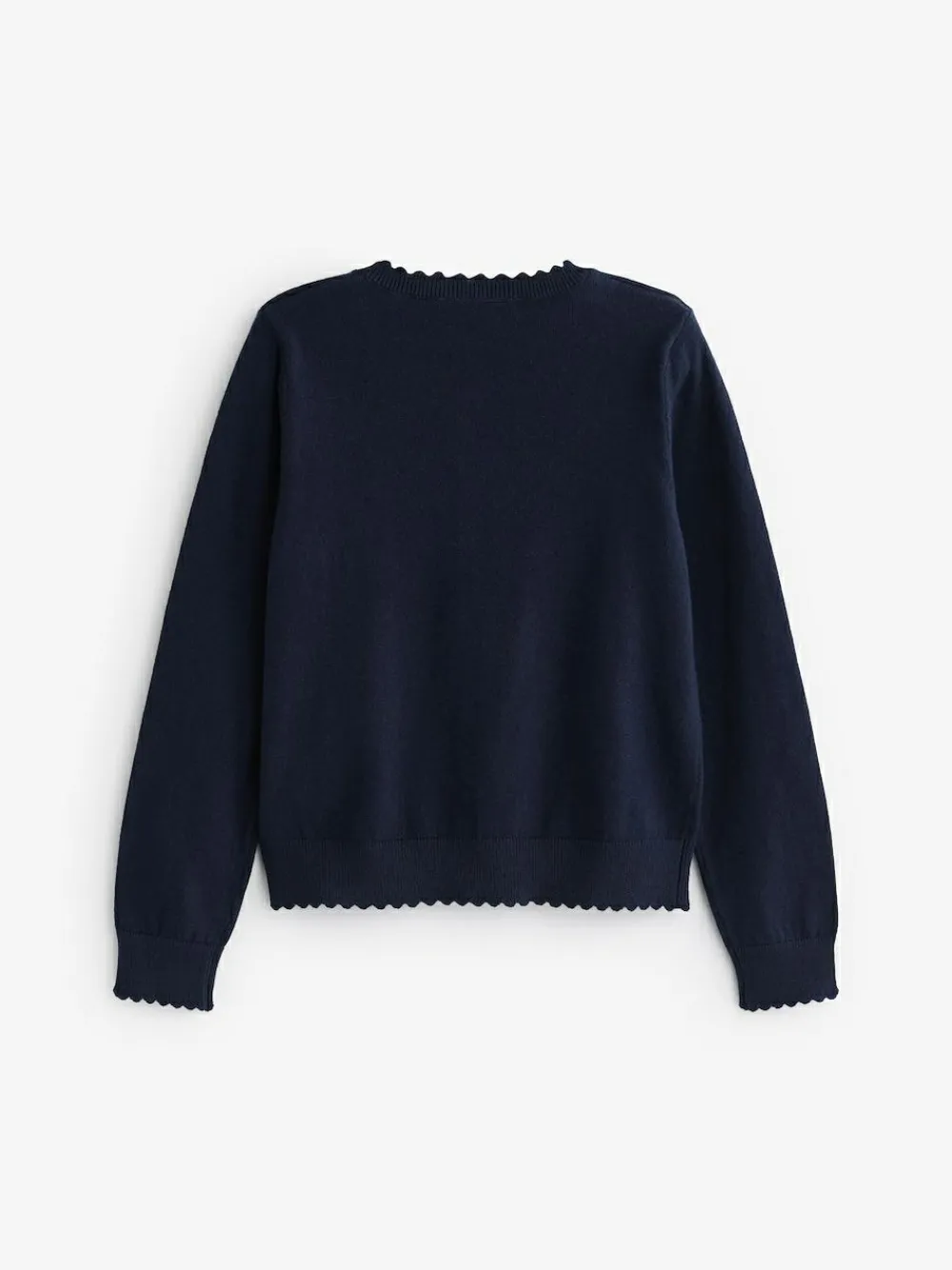 Next Cotton Rich Scalloped Edge School Cardigan (3-16yrs)^ Knitwear & Sweaters|Knitwear