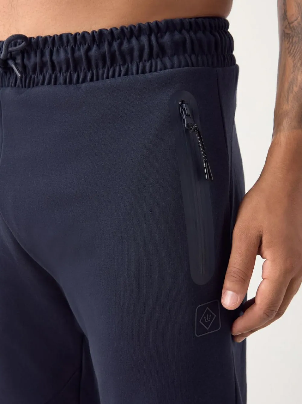 Next Interlock Soft Touch Cuffed Joggers Navy Blue