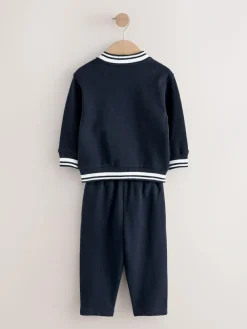 Hot Next Navy Blue Jersey Letterman Jacket and Trousers Set (3mths-7yrs)