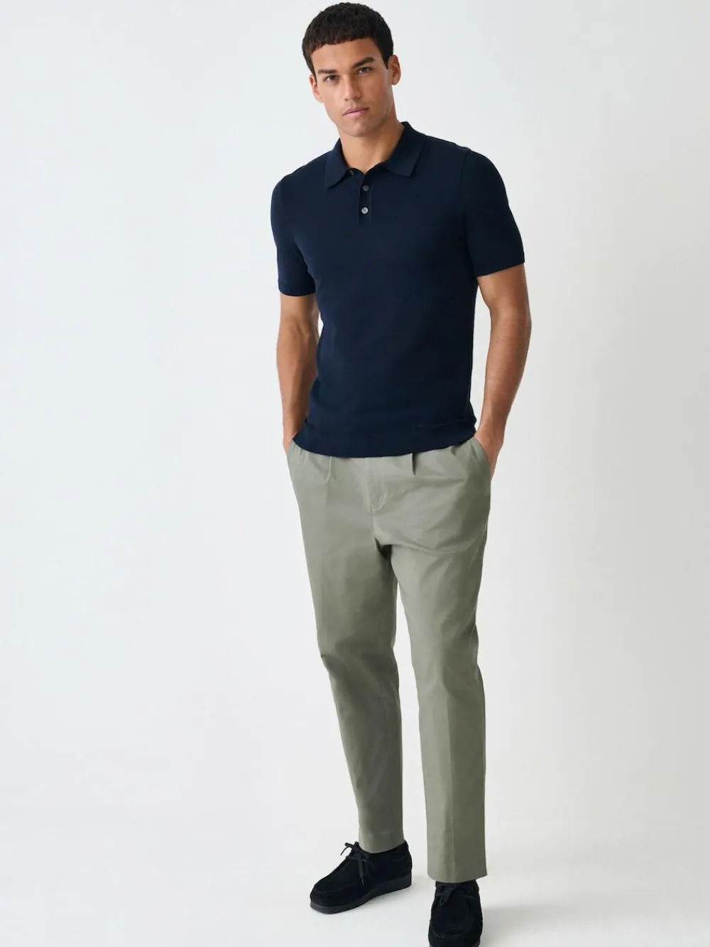 Next Muscle Fit Cotton Rich Short Sleeve Knit Polo Shirt^ Tops & T-Shirts|Knitwear