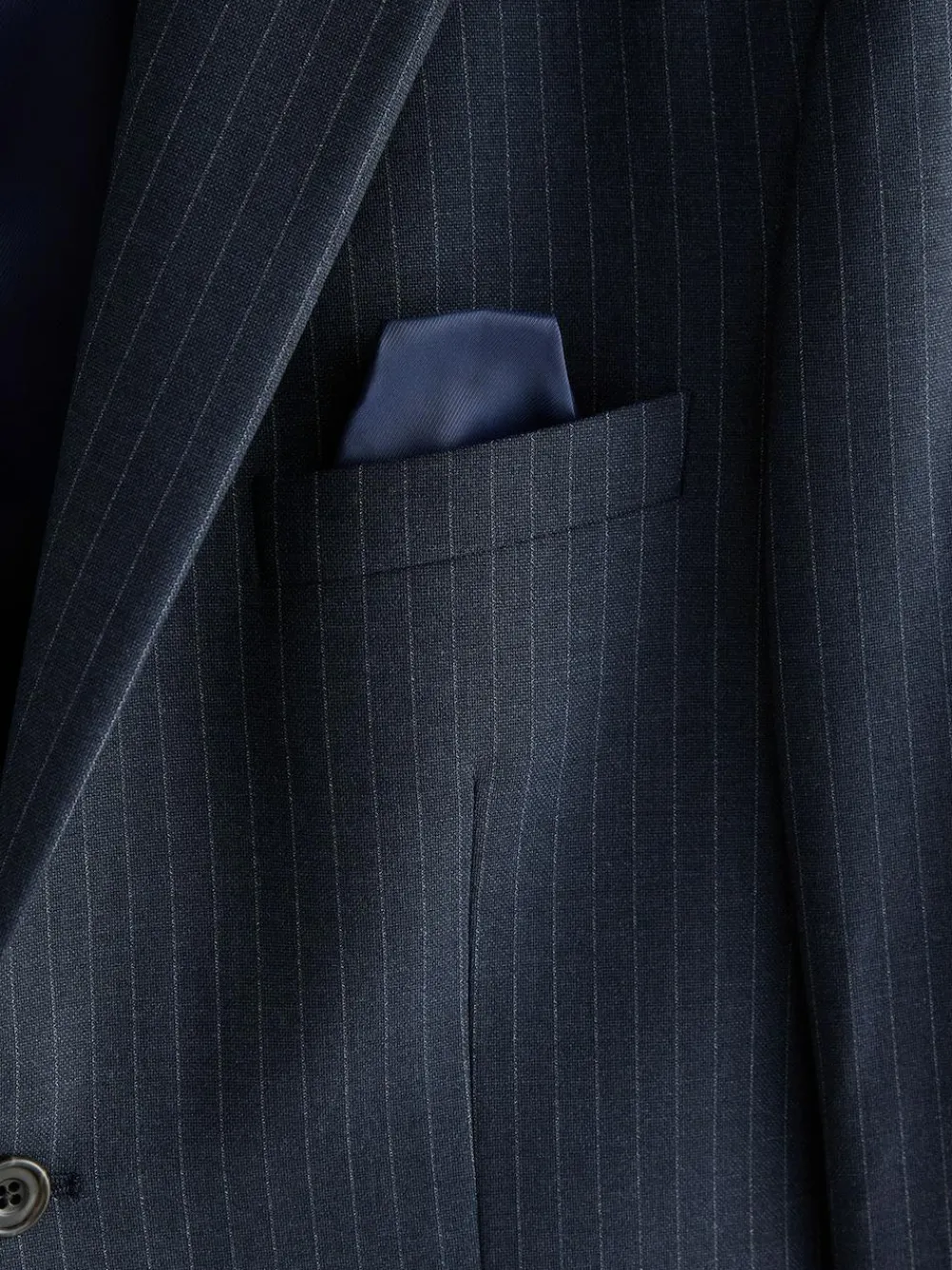 Best Next Navy Blue Muscle Fit Motionflex Stretch Stripe Suit Jacket