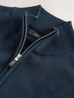 Next N.Premium Regular Fit 100% Cotton Premium Zip-Through Cardigan^ Knitwear|Knitwear