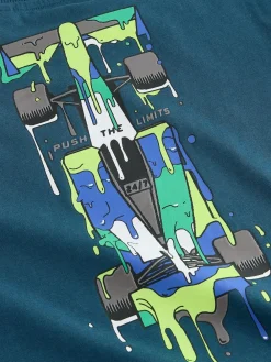 Next Navy Blue Racing Car Relaxed Fit Graphic Long Sleeve Cotton T-Shirt (3-16yrs)^BOY T-Shirts