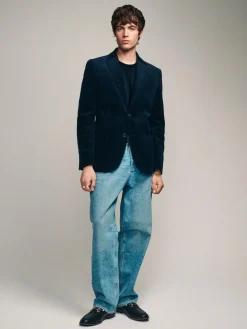 Sale Next Regular Fit Cord Blazer Navy Blue