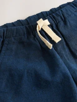 Next Regular Fit Linen Blend Pull on Trousers (3mths-7yrs)^BOY Pants & Leggings|Joggers