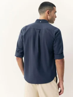 Next Navy Blue Regular Fit Long Sleeve Oxford Shirt^ Occasionwear|Shirts