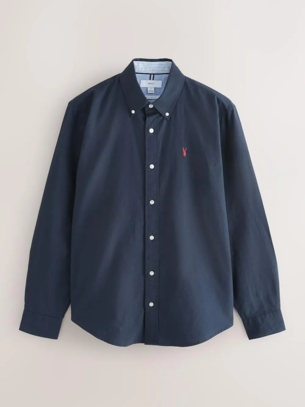 Next Navy Blue Regular Fit Long Sleeve Oxford Shirt^ Occasionwear|Shirts