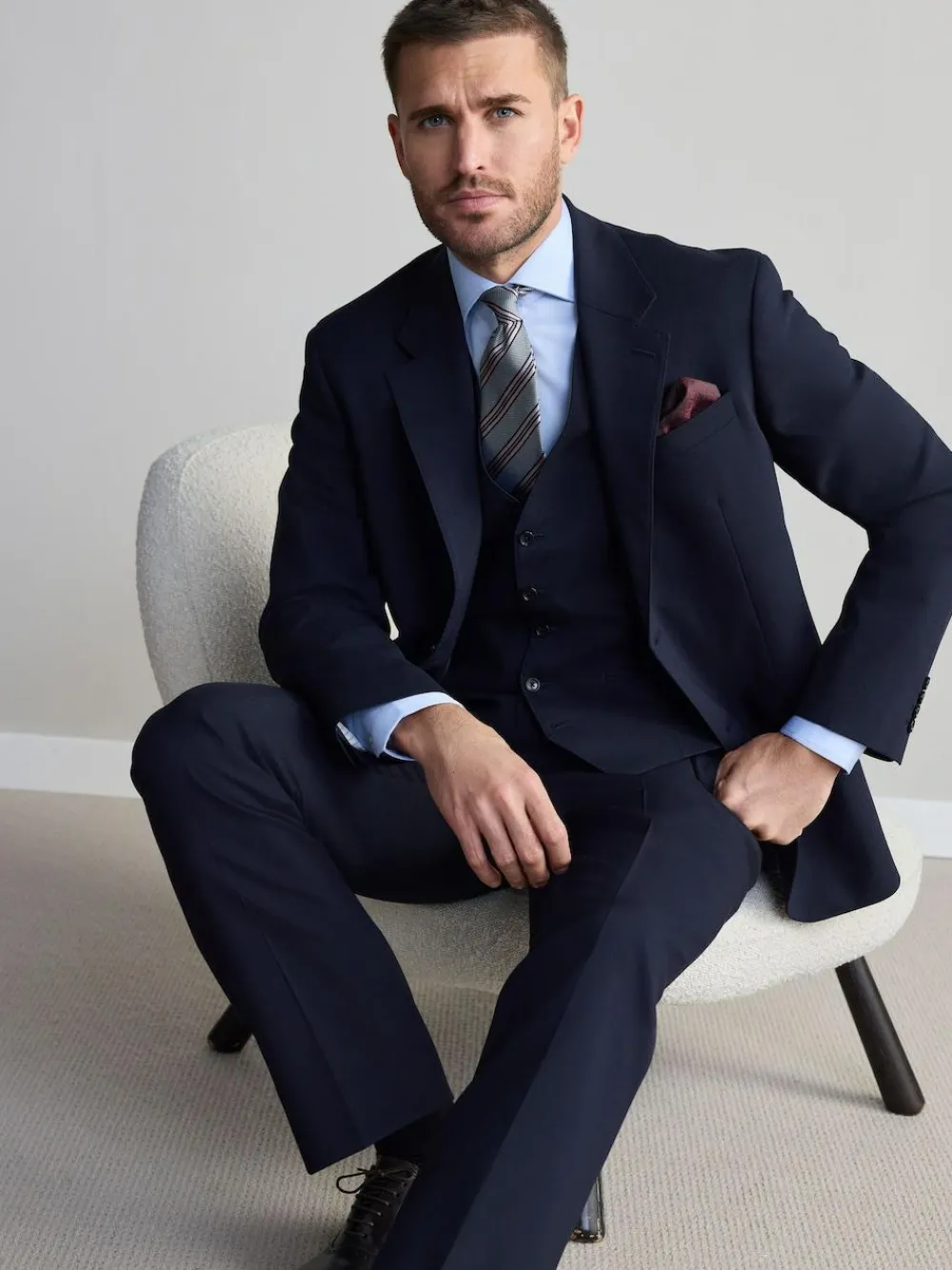 Clearance Next Regular Fit Signature Nova Fides 100% Italian Wool Suit Jacket Navy Blue