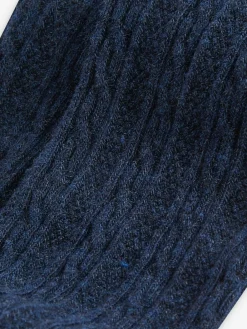 Next Navy Blue Regular Length Cotton Rich Cable Tights^ Socks & Tights|Socks & Tights