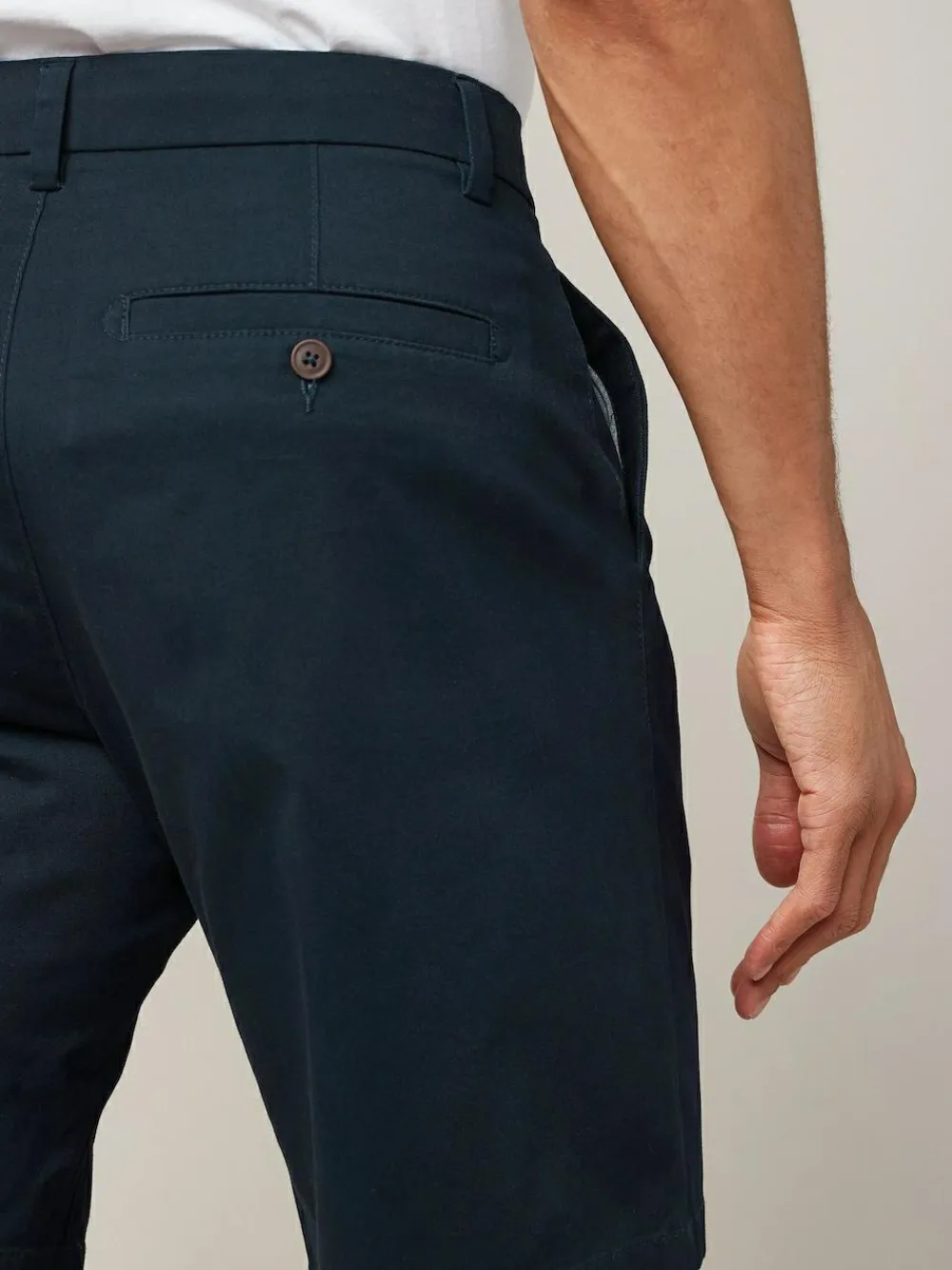Online Next Relaxed Fit Stretch Chinos Shorts Navy Blue