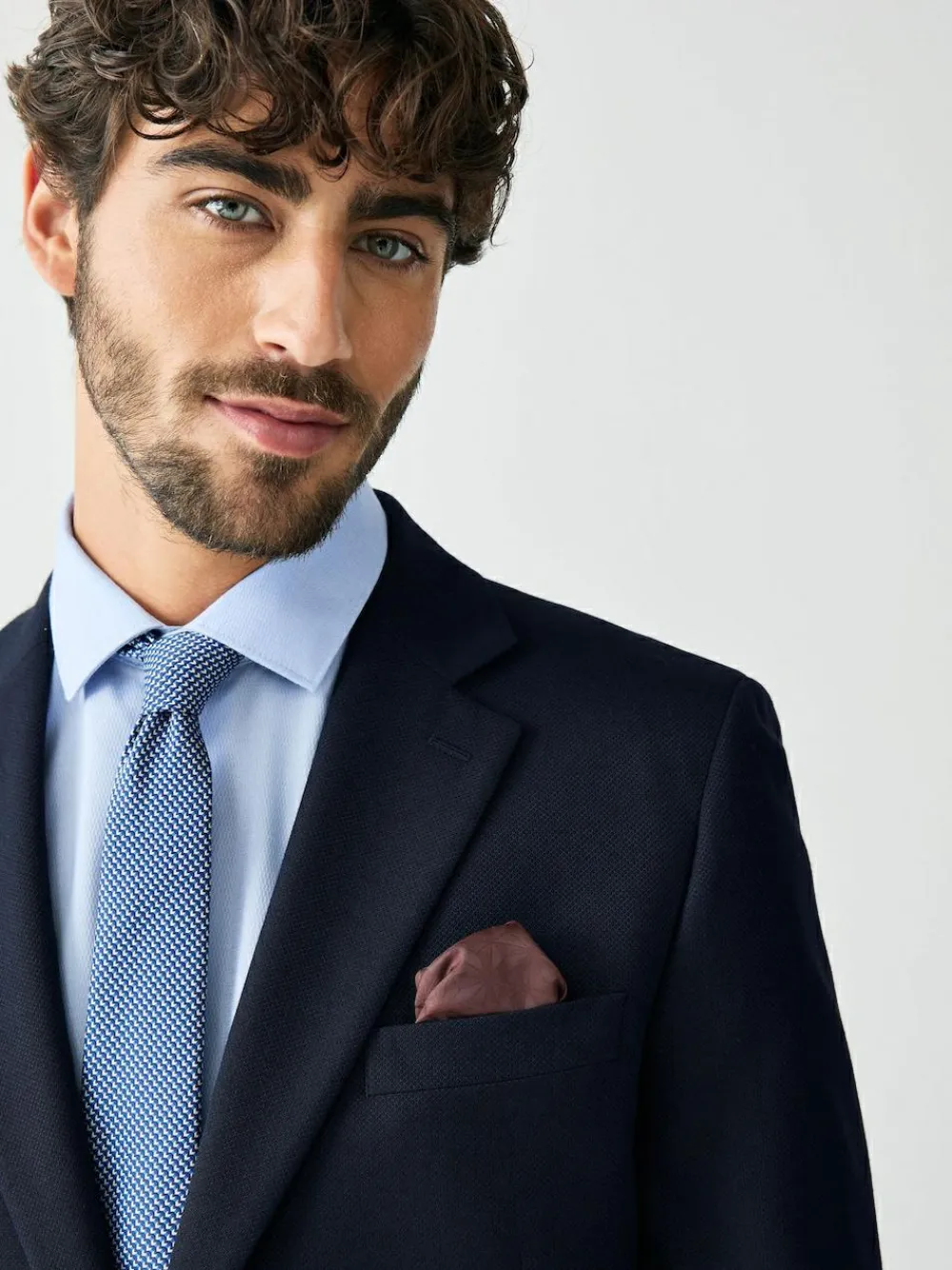 Next Skinny Fit Textured Suit Jacket^ Blue Suits