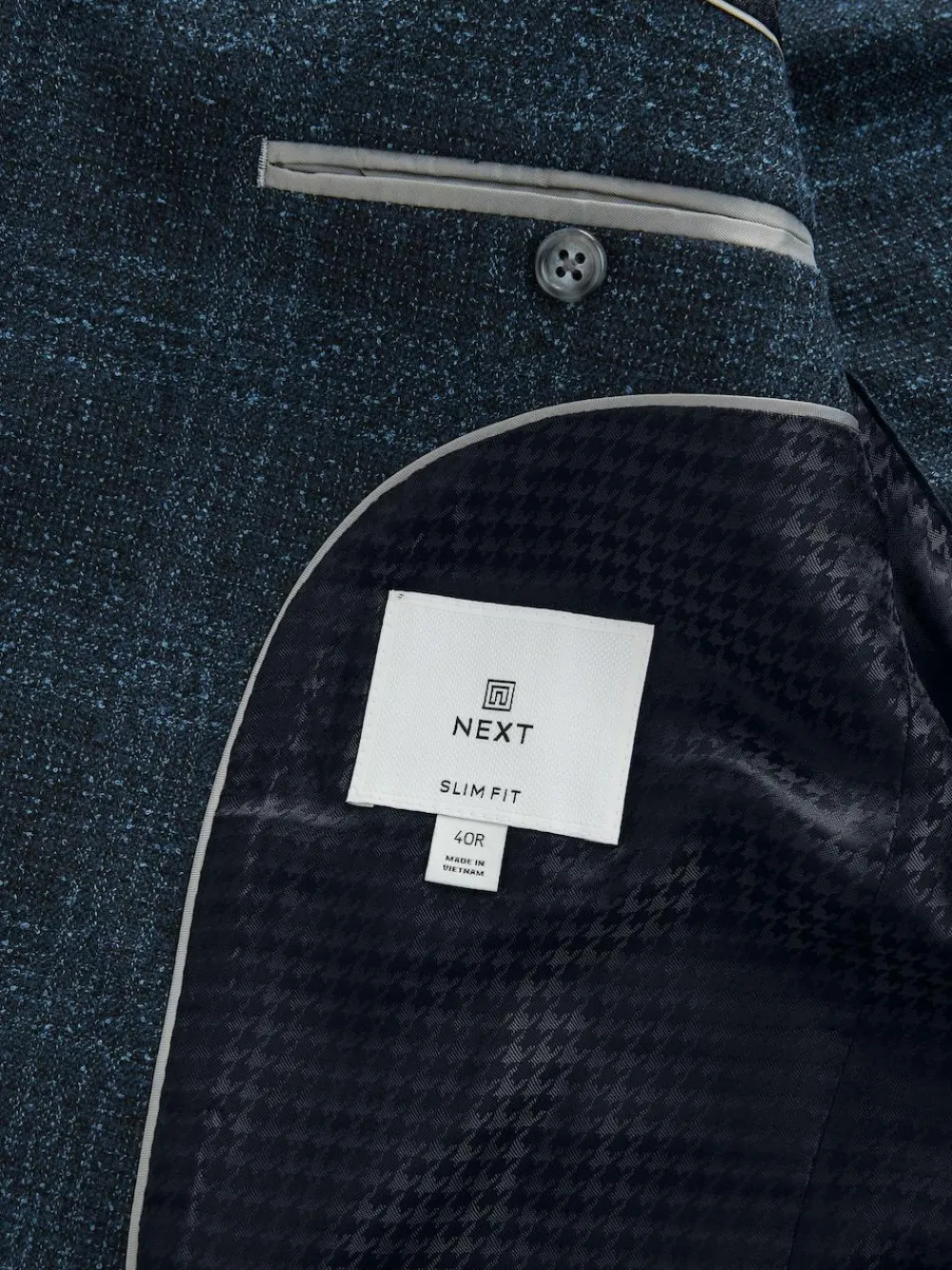 Next Navy Blue Slim Fit Check Suit Jacket^ Blue Suits