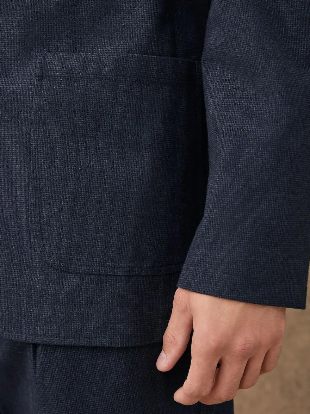 Next Navy Blue Slim Fit Cotton Blend Texture Suit Jacket^ Blue Suits