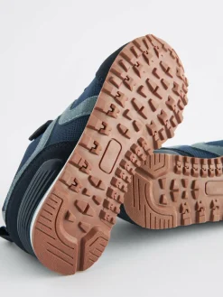 Hot Next Standard Fit (F) One Strap Elastic Lace Trainers Navy Blue