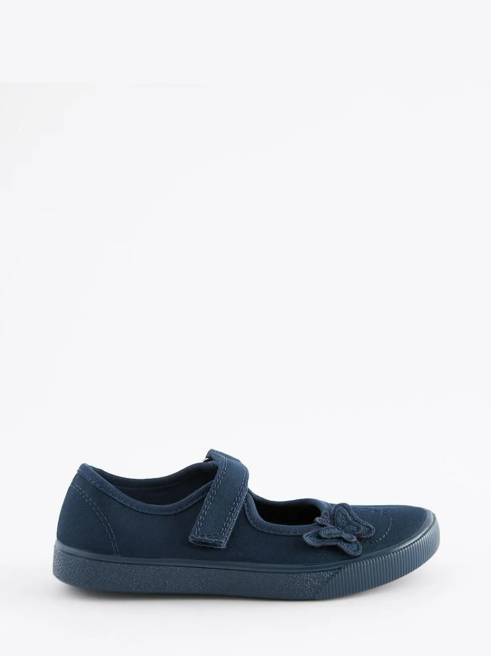 Next Standard Fit (F) Butterfly Embroidered School Plimsoll Shoes^ Shoes