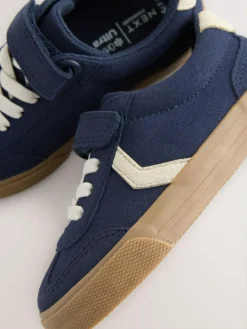 Sale Next Navy Blue Standard Fit (F) Touch Fastening Elastic Lace Trainers