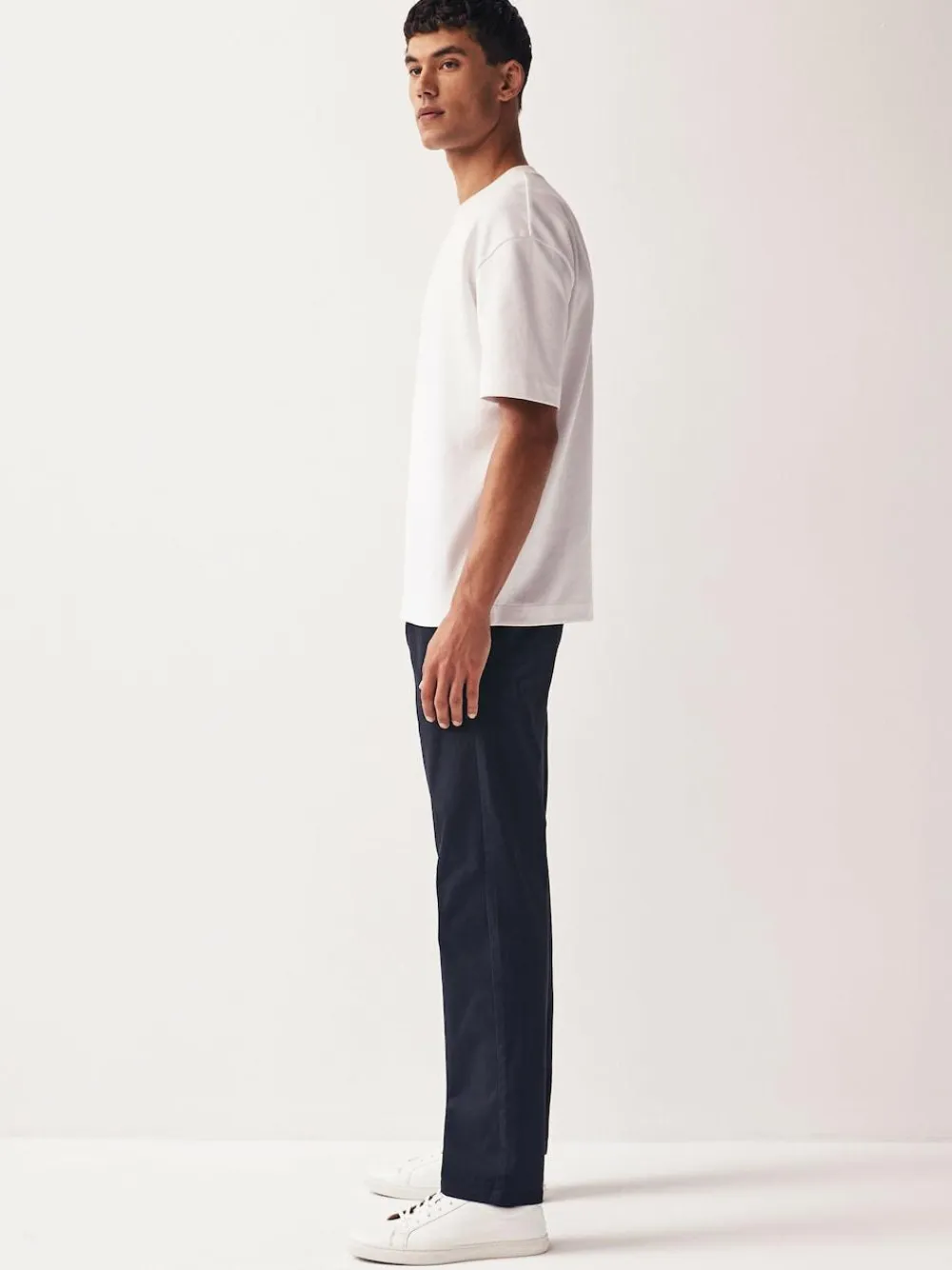 Next Navy Blue Straight Fit Stretch Chinos Trousers^ Nightwear|Pants & Chinos